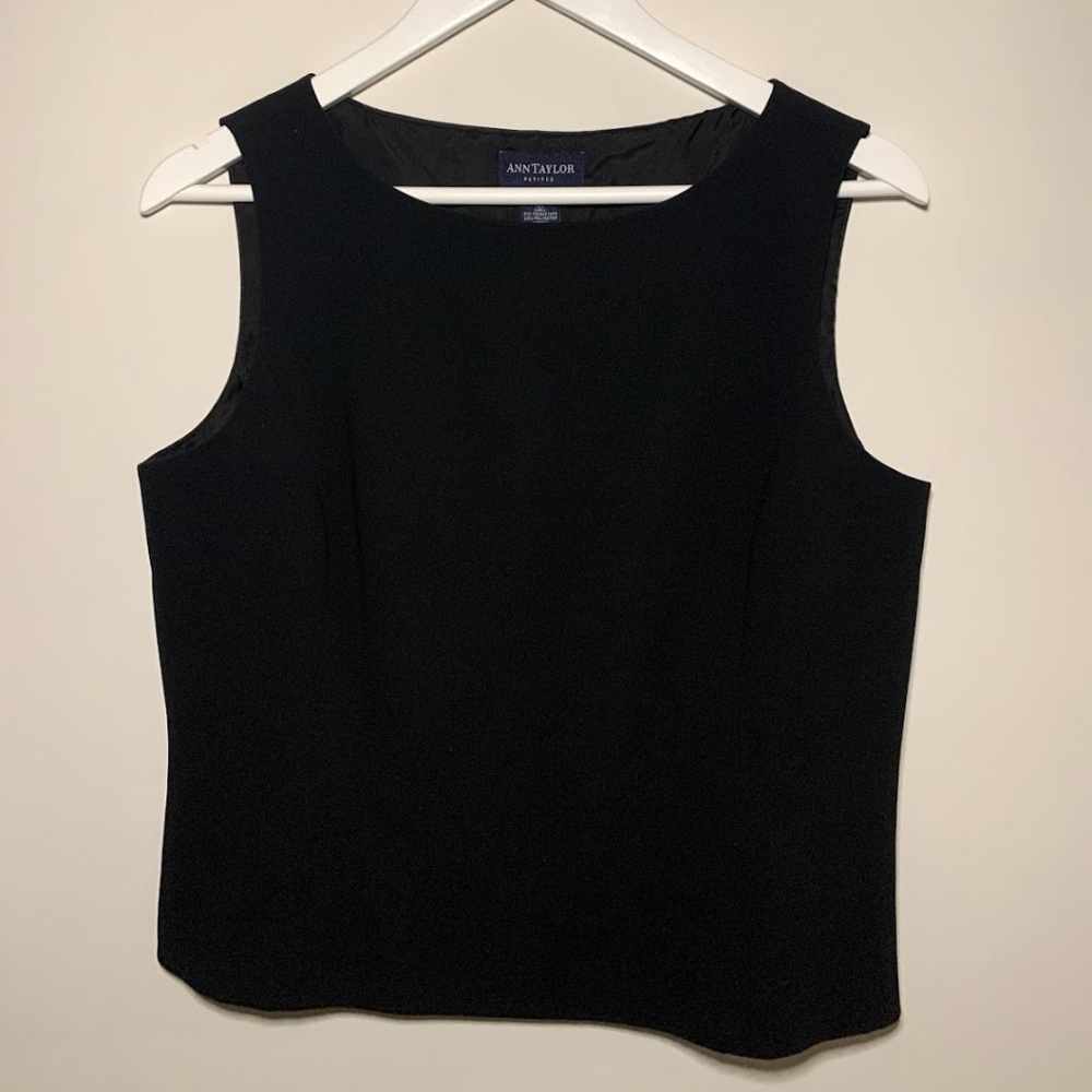 Ann Taylor Black Sleeveless Shirt